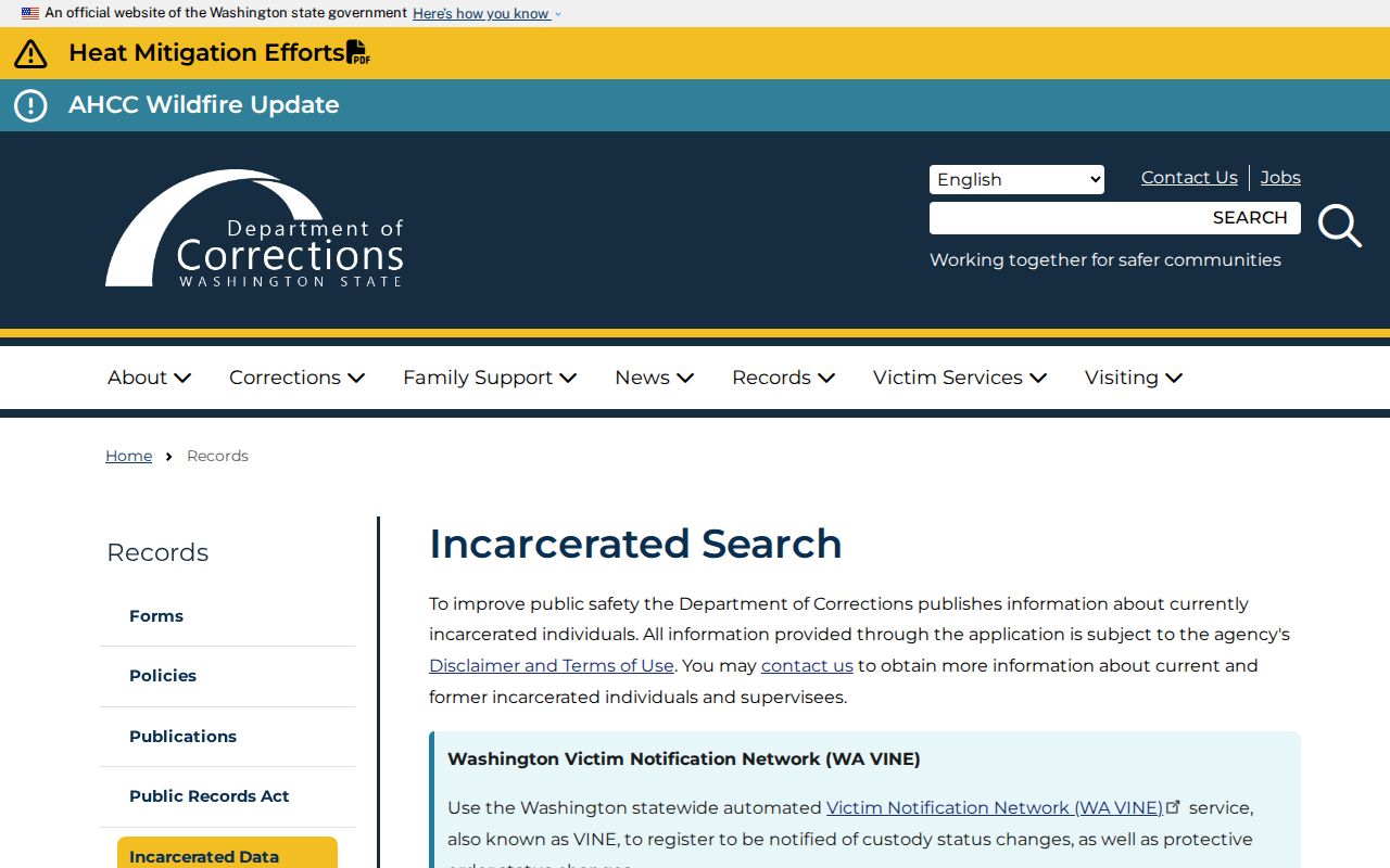Garfield County criminal record follow-up through DOC custody search