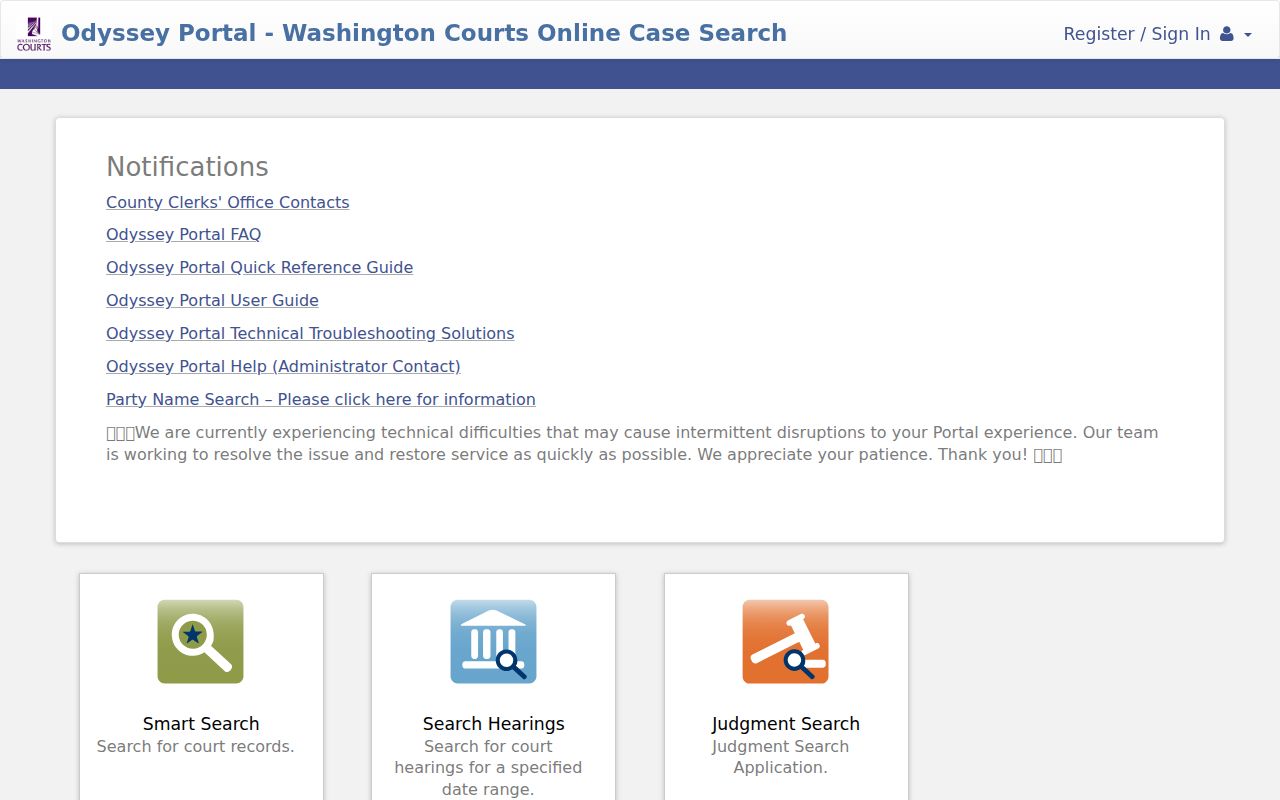 Garfield County criminal court case lookup in Odyssey Portal