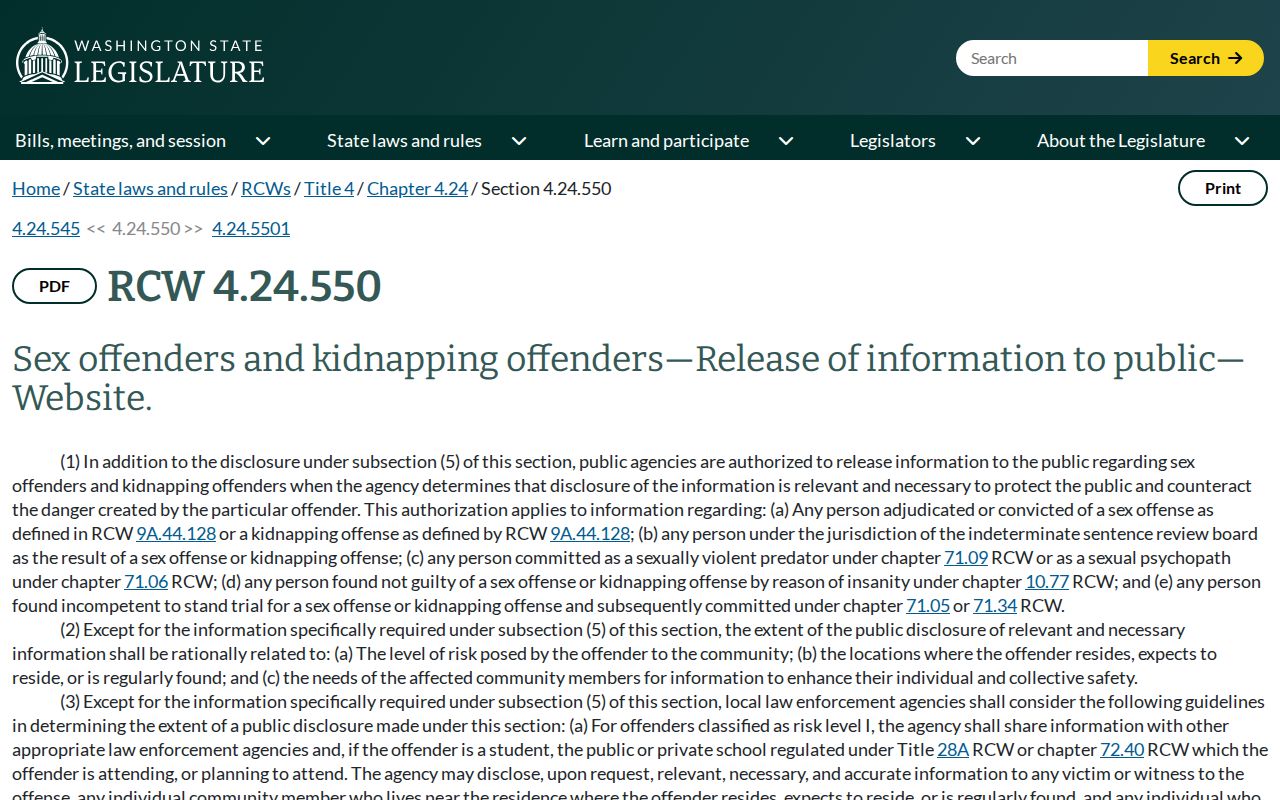 Community notification law for Garfield County sex offender lookup results