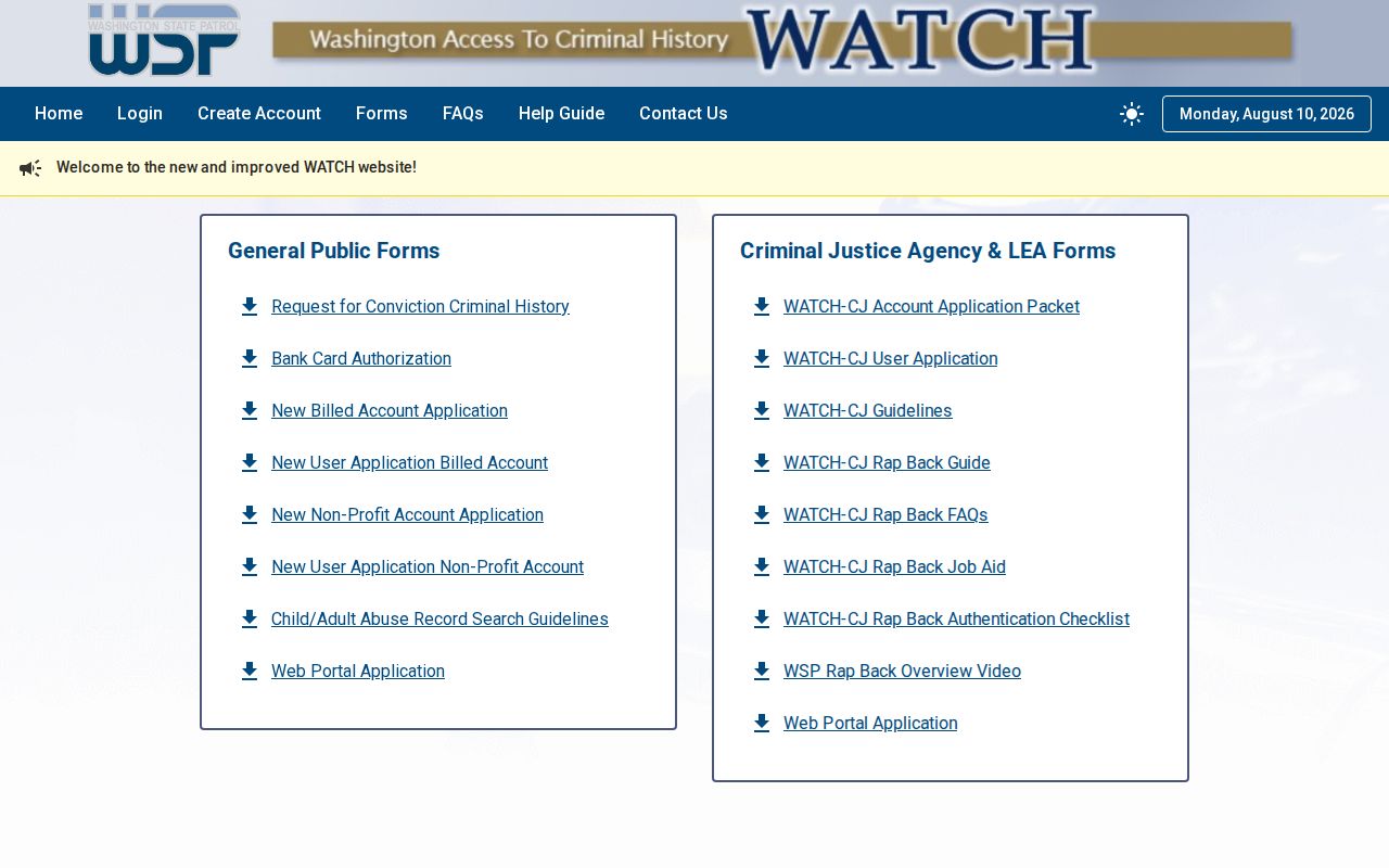 Pomeroy record check access to Washington State Patrol forms